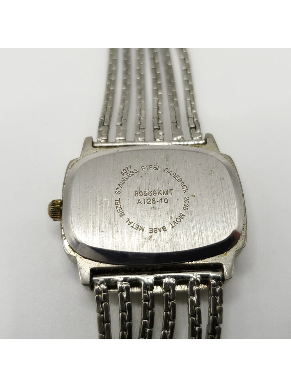 Jaclyn Smith Rectangle Quartz MOP Womens Watch 28mm Silver Tone New Battery